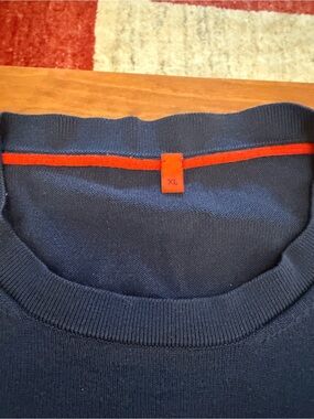 Isaia Navy Crewneck Tee -100% silk